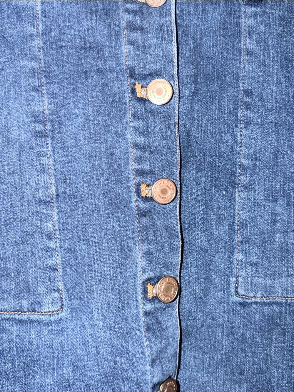 J crew Mercantile Sz 6 Dark Blue Denim Button-Front Mini Skirt western concert - Picture 3 of 5